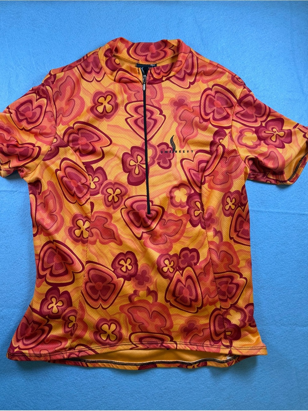 shebeest Orange & Raspberry Floral Cycling Jersey